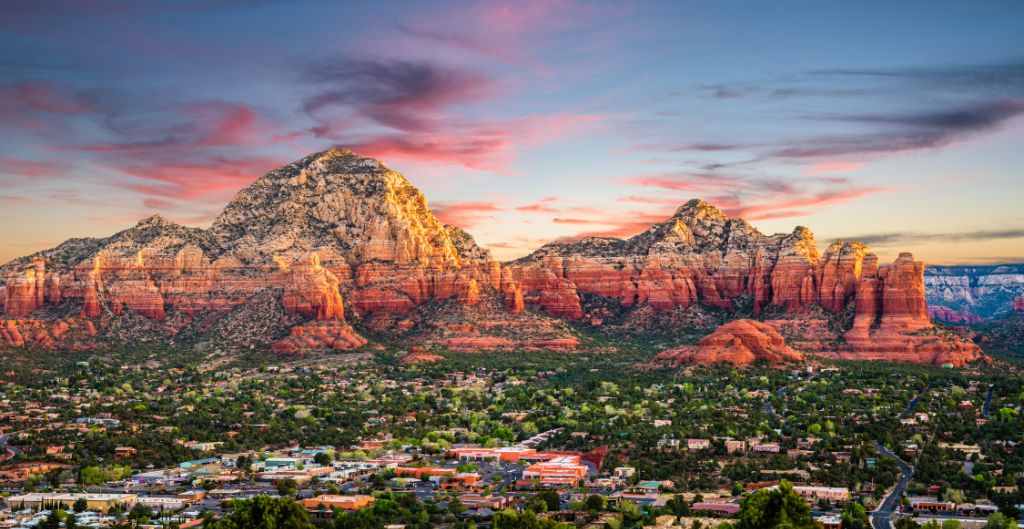 colorful clouds and a sunset over sedona