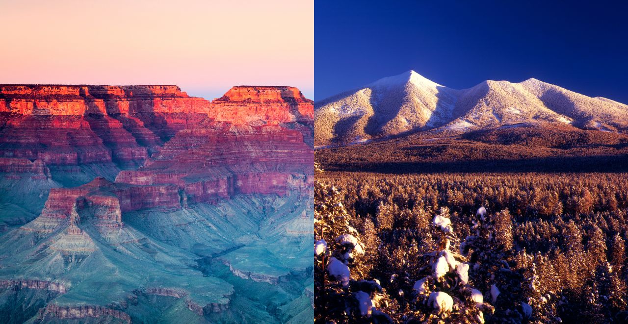 grand canyon and san francisco peaks in arizona