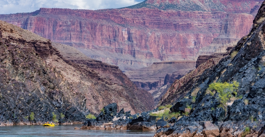 varied layers of rock inside the grand canyon