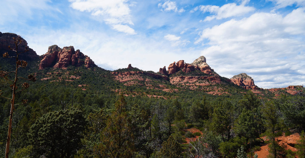 red rock geological formations as seen on the soldier pass trail in sedona